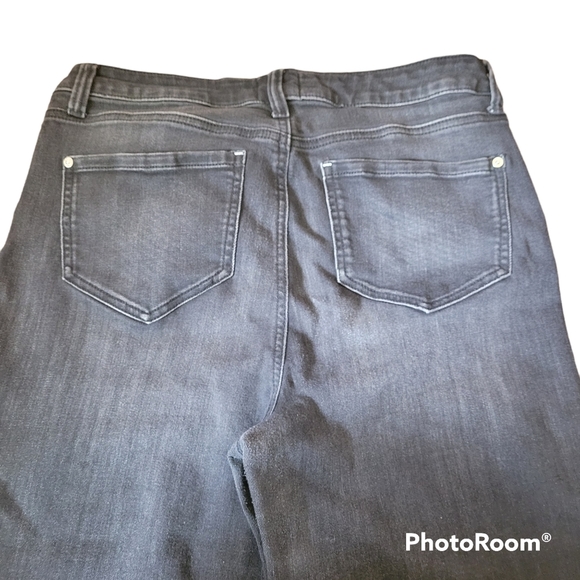 Plus size 14 curvy skinny jeans faded black with side slit - Picture 6 of 11